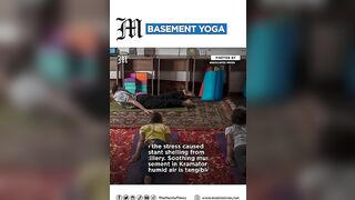 Yoga in a basement helps people in a Ukrainian front-line city cope with Russia's constant shelling