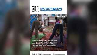 Yoga in a basement helps people in a Ukrainian front-line city cope with Russia's constant shelling