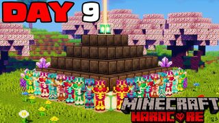 75 Days HARD Challenge for making Full Netherite Beacon in Minecraft Hardcore | Day9