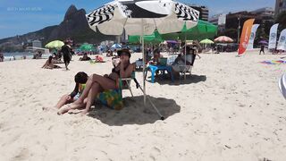 ???????? Summer in Rio de Janeiro - Brazil ☀️????️ Short Leblon Beach Walk 4K