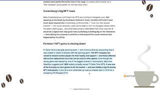 NFTs Coming to Instagram & Formula 1 NFT game is closing down [ Crypto Espresso 03.16.22 ]