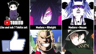 Madara Against Other Anime Characters