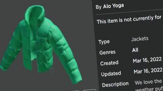 FREE ACCESSORY! HOW TO GET Green Emerald Gold Rush Puffer! (Roblox Alo Yoga Sanctuary Event)