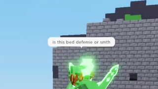 Bed Defense in roblox bedwars be like