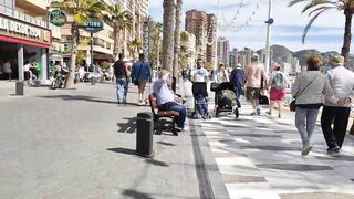 BENIDORM ???????? LEVANTE BEACH Walking Tour 4K Costa Blanca SPAIN 2022