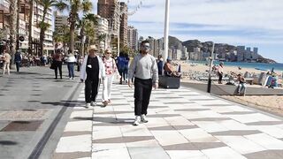 BENIDORM ???????? LEVANTE BEACH Walking Tour 4K Costa Blanca SPAIN 2022