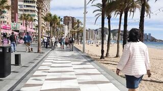 BENIDORM ???????? LEVANTE BEACH Walking Tour 4K Costa Blanca SPAIN 2022