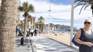 BENIDORM ???????? LEVANTE BEACH Walking Tour 4K Costa Blanca SPAIN 2022