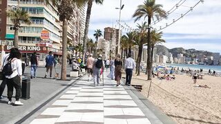 BENIDORM ???????? LEVANTE BEACH Walking Tour 4K Costa Blanca SPAIN 2022