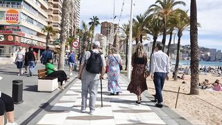 BENIDORM ???????? LEVANTE BEACH Walking Tour 4K Costa Blanca SPAIN 2022