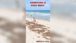 OMG! SUNBATHING IN SPAIN BEACH