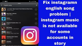 Fix instagramn english song problem | instagram music is not available for some accounts in story