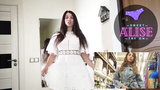 Flashing in public panties haul! See Sweet Alise panty try on haul at public new clothing review