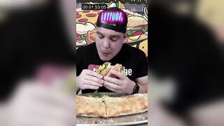 FRANKENSON’S ITALIAN SUB AND CALZONE CHALLENGE! #foodchallenge #viralfood #foodshorts #eatingshow