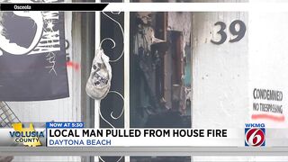 Florida man pulled from house fire in Daytona Beach