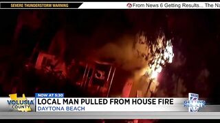 Florida man pulled from house fire in Daytona Beach