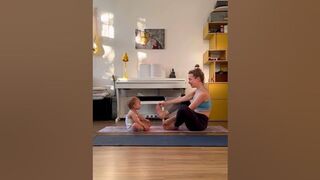 Baby Does Yoga With Mom || ViralHog