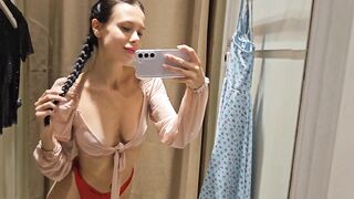 Try On haul Transparent lingerie and clothes At The Mall