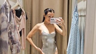 Try On haul Transparent lingerie and clothes At The Mall