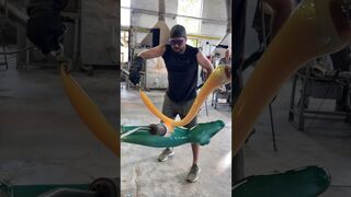 Watch this!! Stretching a giant glass snake ???? over a glass woman!