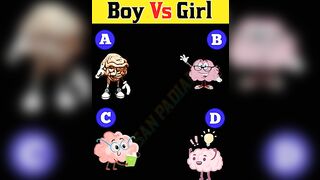 Girl's Vs Boy's || Brain Test challenge #shorts