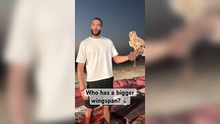 Wingspan challenge in the desert! ???? #NBAinAbuDhabi | #Shorts