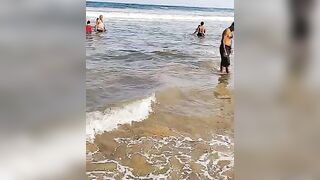 Pondicherry Beach and water playing # Pondicherry