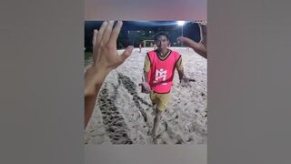 Beach soccer eye view