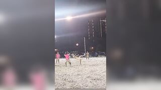 Beach soccer eye view