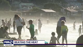 Bay Area beach goers soak up the sun