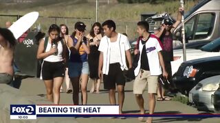 Bay Area beach goers soak up the sun