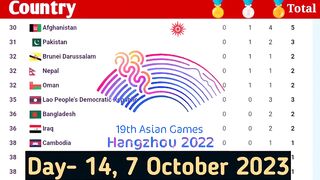 Asian Games Medal Tally for Oct 07,2023 (Day 14)|asian Games 2023 medal Tally|India