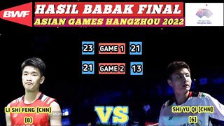 Hasil Final Badminton Asian Games 2023 Hari Ini ~ Li Shi Feng Raih Medali Emas!