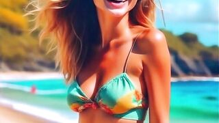 LookBook Natural Beauties In Bikinis Blondes & Brunettes AI Art Girl