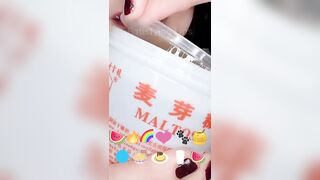 Satisfying ASMR Eating Emoji Food Challenge JELLY STRAWS GUMMY BALLS MELON TOAST Mukbang 먹방