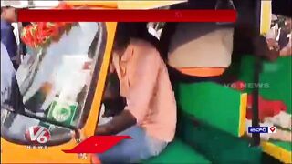 Travel Bus Hits Auto On National Highway Incident At Bihar | V6 News