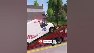 Double Flatbed Trailer Truck vs Speed bumps | Train vs Cars | Tractor vs Train | BeamNG Drive #194