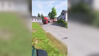 Double Flatbed Trailer Truck vs Speed bumps | Train vs Cars | Tractor vs Train | BeamNG Drive #194