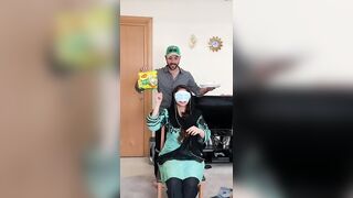 Challenge Game with partner|blindfold game|couple games|lovely wife|naughty man#funny#youtube#shorts