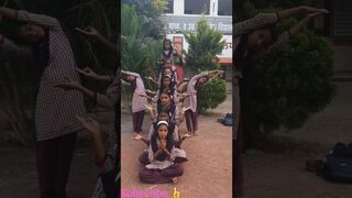 Yoga step by students on Mahalaxmi aigiri nandini #song #trending #viral #youtubeshort #shortsviral