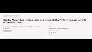 Flexible Memristive Organic Solar Cell Using Multilayer 2D Titanium Carbide MXene Ele... | RTCL.TV