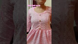 Chikankari Short kurti try-on haul