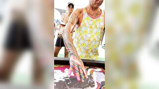 Rob's Body Marbling Paint Dip by BLVisuals at Beach It Festival