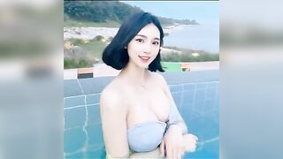 Instagram wearing a photo of the light blue bikinis