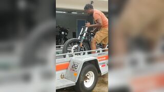 Loading a Motorcycle In A Trailer - Super Chief Limited