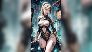 [4K] 사이버펑크 란제리 룩북 Cyberpunk beautiful girl Lookbook#ai #halloweencostume#lingerie