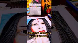 Instagram followers portrait drawing #youtubeshorts #shorts