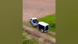 FORD F150 TOWING IN HUNTING FIELD #goinghunting #trucks #ford #fordf150 #trailer #trucktowing