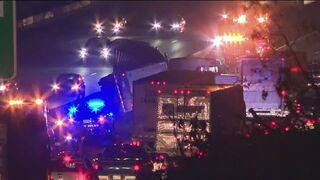 Jackknifed tractor trailer shuts down two lanes on I-285 in DeKalb County