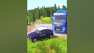 Double Flatbed Trailer Truck vs speed bumps|Busses vs speed bumps #278| Beamng Drive.#shorts